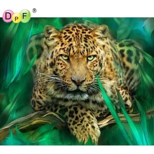 Green leopard 5d diamond painting cross stitch Animal Rhinestones Square full mosaic Diamond embroidery home decor pictures