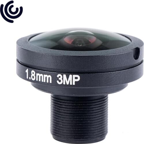 1.8mm 3MP 185 Degree 1/1.8" Format IMX178 M12 Fisheye Lens for 360 CCTV Camera