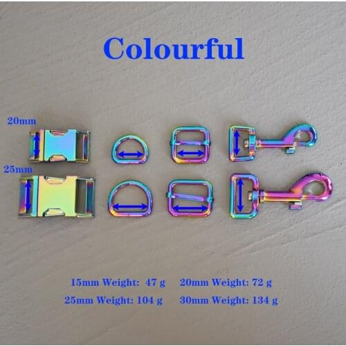 1 Set 20/25mm Colourful Metal D Ring Adjuter Slider Adjustment Buckle For Pet Dog Collar Necklace Handmade Accessory