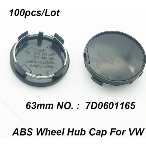 100pcs Car Styling Black 63MM 7D0601165 abs Wheel Rim Accessory Wheel Hub Caps Covers For vw Passat B6 B7 CC MK5 MK6 Tiguan