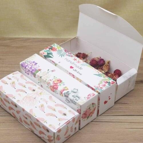20/50 pcs Feather Gift Box Marbling Gift Box Nougat Cookie Boxes Candy Cake Baking Paper Carton Birthday Party Wedding Wrap