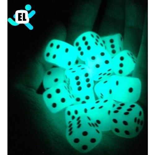 4pcs Noctilucent Dice 6 Side 14mm Light luminous Toy Fun Board Game Night Bar KTV Entertainment Game Dice