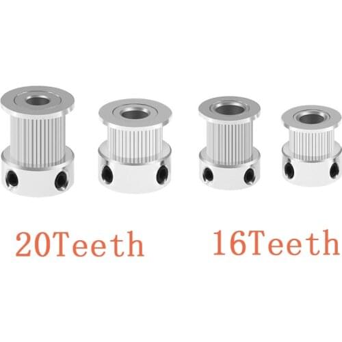 5pcs/lot 3D Printer GT2 20Teeth 16 teeth 20 Teeth Bore 5mm/8mm Timing Alumium Pulley Fit for GT2-6mm Open Timing Belt