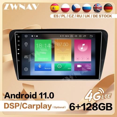 6+128G Carplay 2 Din Radio Receiver For Skoda Octavia 2014 2015 2016 2017 Android Player Video GPS Head Unit Auto Audio Stereo