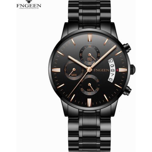 FNGEEN TOP Brand Watch Men Relogio Masculino Men Watches Luxury Male Clock Quartz Wrist Watch Automatic Date relojes hombre 2019