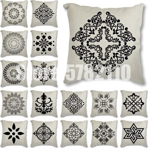 Black Geometry Short Plush Cushion Covers Throw Pillows Cover Sofa Bed Decorative Livingroom Winter Pillowcase short plush
