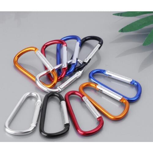 Wholesale 10 pcs/lot 6cm Outdoor Sport Carabiner Camping Safety Buckle Keychain Hiking Hook Buckle Color Random delivery