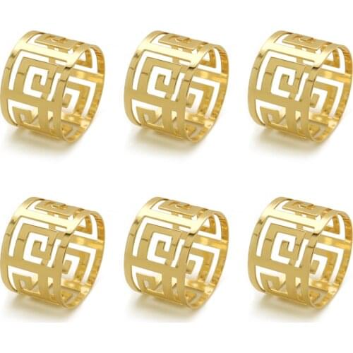 6 Pcs Alloy Serviette Rings Napkin Holder West Dinner Towel Napkin Ring Party Decoration Table Decoration Accessories