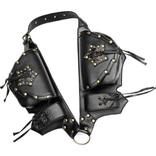 Cross Leather Steampunk Belt Bag Waist Leg Hip Chest Pouch Purse