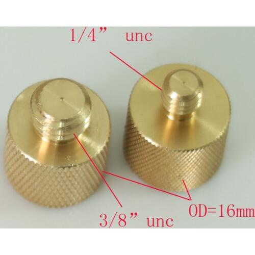 2pcs Brass Adapter 3/8 To 1/4 for light stand tripod camera 3/8"-16 to 1/4"-20