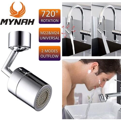 MYNAH Universal 720 Degree Rotatable Splash Filter Faucet Spray Head Anti Splash Filter Kitchen Tap Water Saving Nozzle Sprayer