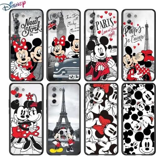 Mickey Minnie in London for Samsung Galaxy S21 Ultra Plus Note 20 10 9 8 S10 S9 S8 S7 S6 Edge Plus Black Phone Case