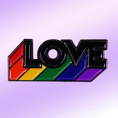 Cartoon Rainbow LOVE GAY LGBT Brooch Pins Enamel Metal Badges Lapel Pin Brooches Jackets Jeans Fashion Jewelry Accessories