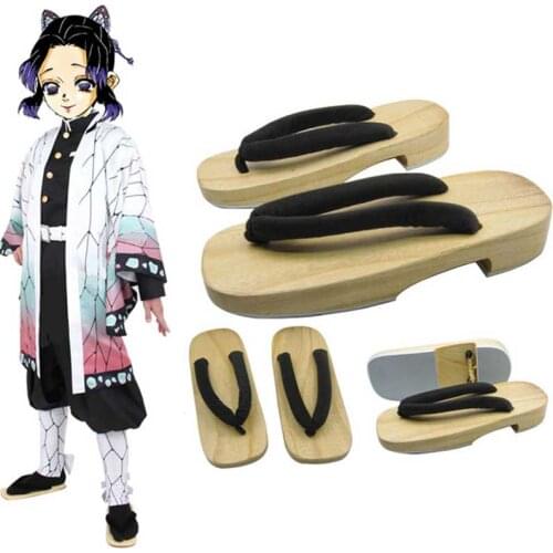 Demon Slayer: Kimetsu no Yaiba Kochou Shinobu Shoes Men Japan geta Anime women Cosplay Canvas Shoes