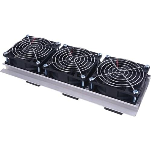 TEC Electron Semiconductor Cooling Unit Refrigeration Cooler Triple Fan Thermoelectric Module Kit DIY Peltier Cooling