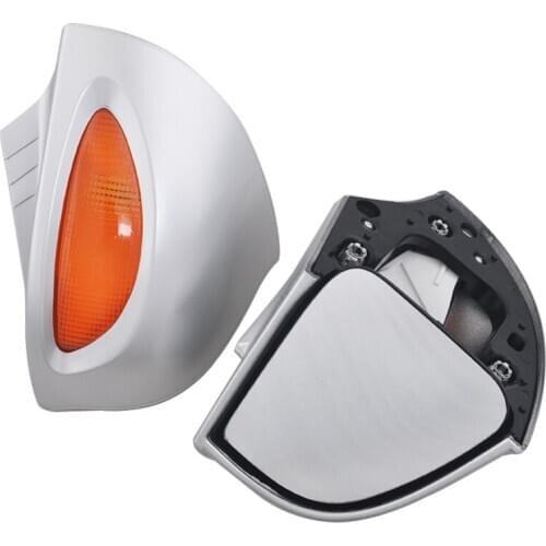 Silver Motorcycle Rear View Mirrors ABS Shell Amber Turn signal lens Side Mirrors Fit For BMW R1100 RT R1100 RTP R1150 RT