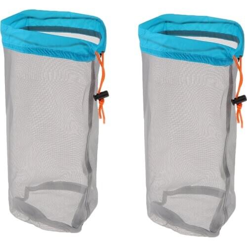 2pcs/set S/M/L/XL/XXL Mesh Stuff Sack Bag for Travel Camping Hiking Outdoor