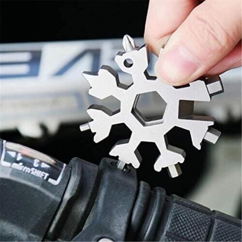 Snowflake Hexagon Wrench Tool 18 In 1 Spanner Multifunction Camping Outdoor Survival Combination Tools Bottle Opener Screwdriver