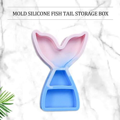 Soap Candle Silicone Mold Resin Fish Tail Jewel Earring Necklace Storage Box Maker Plaster Crystal Pendant Wedding Decors Mold