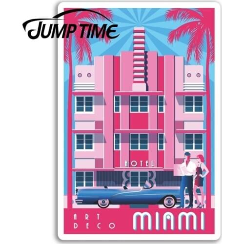 Jump Time for Art Deco Miami Vinyl Stickers America Sticker Laptop Luggage Waterproof Accessories Bumper Car Decal