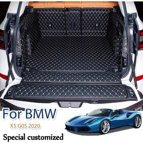 High quality! Full set car trunk mats + back door mat for BMW X5 G05 2020 waterproof cargo liner mats boot carpets for X5 2019