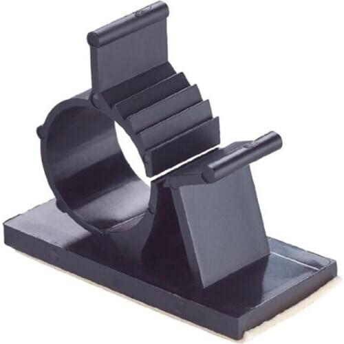 WSFS Hot 20Pcs Black Adjustable Plastic Cable Clamps Self Adhesive Car Cable Clips Wire Organizer