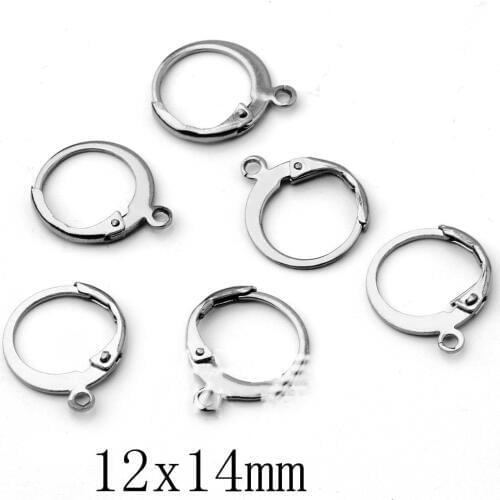 20pcs 12x14mm Stainless Steel French Earring Hooks Clasps Settings Base Settings for DIY Earrings Ear Jewelry Findings