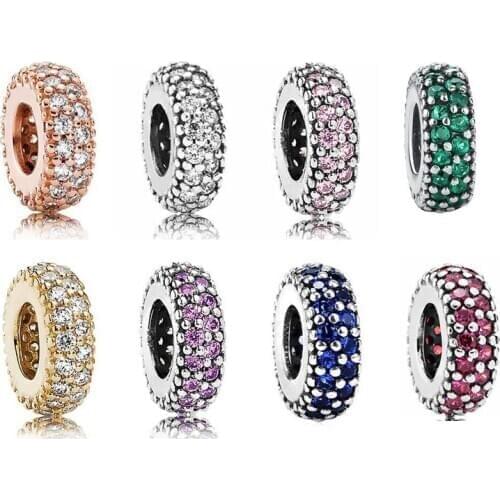 8 Colors Inspiration Within Spacer Beads for Charms Bracelets DIY Jewelry Small 925 Sterling Silver Beads for Jewelry Making