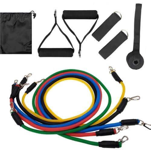 11Pcs/Set Latex Tubes Resistance Bands Home Gym Strength Training Pull Rope Yoga Tension band Fitness Equipment