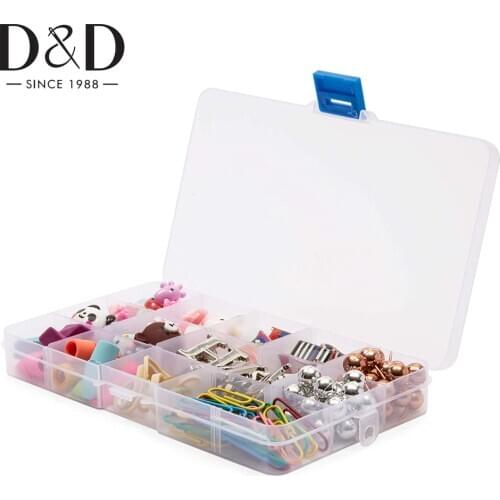 15 Grids Jewelry Organizer Box Clear Plastic Container Storage with Adjustable Movable Dividers for Beads Jewelry Accessories