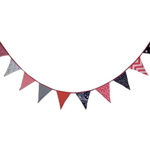 3.7 M Shop Bunting Banner Cotton Cloth Baby Shower Kid Birthday Big Triangle Flags Holiday Pennant Decoration Photography Props