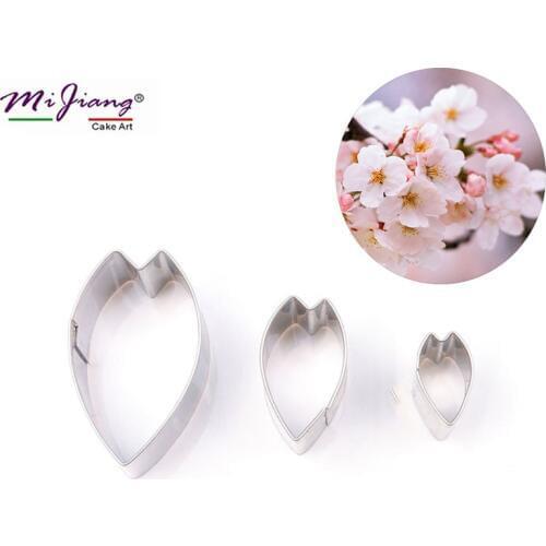 3pcs/set Stainless Steel Sakura Petal Cutters Set Diy Cake Decorating Tools Oriental Cherry Fondant Cookie Slicer Molds A406