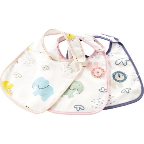 Baby Bib Cotton 360-Degree Rotating Newborn Baby Waterproof Spit Bib Summer 3 Pack
