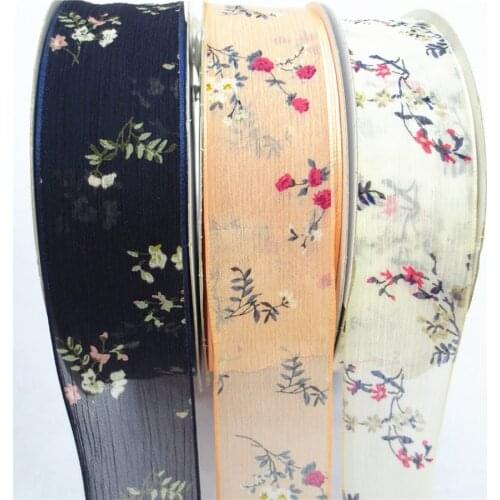4cm Wide Printing Yarn Snow Spinning with Bow Material Accessories Hand DIY Hair Accessories Fabric Ribbon Accessories 414