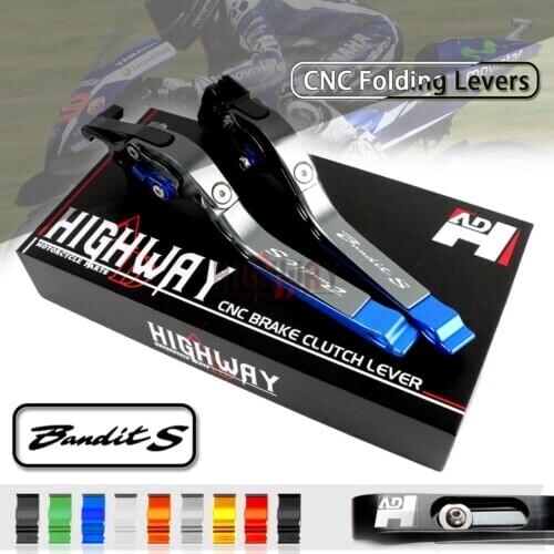 CNC Aluminum Brake Handle Bar Lever Extendable Folding Adjustable Brake Clutch Levers For SUZUKI Bandit 650S 2015 15