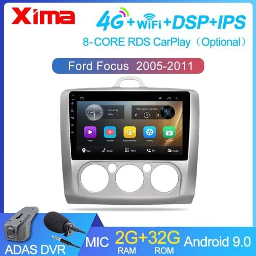 9 inch Android 9.0 Car Radio Dvd Player For ford focus EXI MT 2 3 Mk2 2004 2005 2006 2007 -2011 2Din GPS Multimedia Player