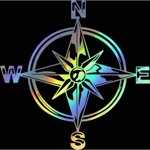 ChienHow 15.5CM*15.5CM 3D Funny Compass Vinyl Decal JDM Car Stickers on For Motorcycle Car Styling Accessories Tank Cap Decals
