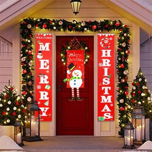 Merry Christmas Decorations For Home 2022 Ornaments Garland New Year Noel Porch Sign Xmas Door Decor Hanging Cloth navidad Gifts