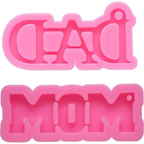 Handmade Mom Dad Resin Mold Letter Mothers Fathers Day Gift Keychain Pendant Resin Casting Mold Jewelry Making Tools