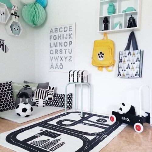 Cotton Highway Play Game Mats Baby Crawling Blankets Rectangle Kids Floor Gym Play Carpet Kids Room Decoration