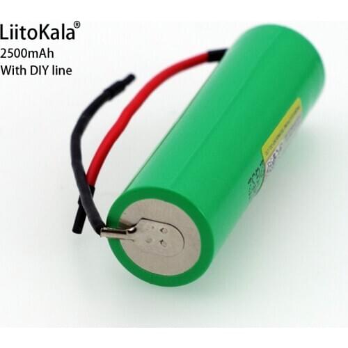 1-10PCS Liitokala 18650 25R 2500mAh lithium battery 20A continuous discharge power electronic battery+DIY line