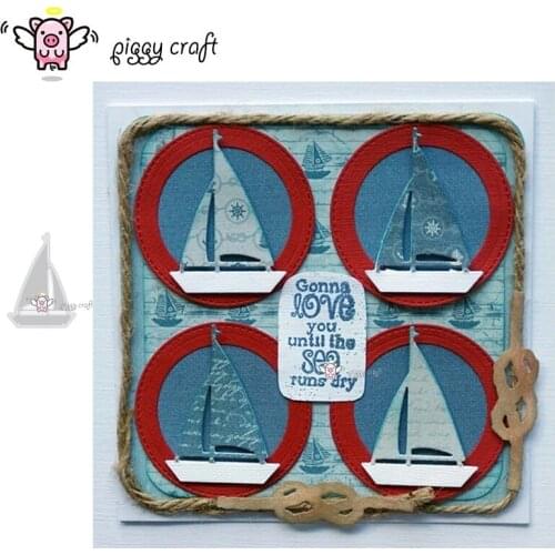 Piggy Craft metal cutting dies cut die mold Sailboat decoration Scrapbook paper craft knife mould blade punch stencils dies