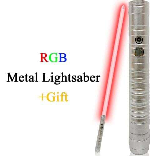 Mini Laser Sword RGB 80cm Lightsaber Color Changing Cosplay Sound Heavy Dueling Blaster Light Saber Metal Hilt Toy Children Gift