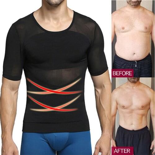 Men Body Shaper Slimming T Shirt Compression Shirts Gynecomastia Undershirt Waist Trainer Muscle Tops Weight Loss Shapewear