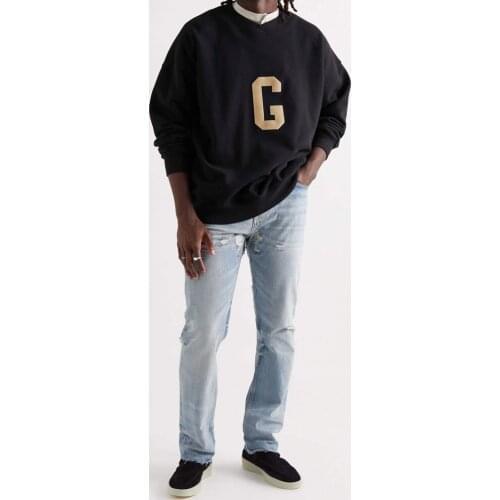Grace Of God 7th Autumn Mens Warm High Street Hip-Hop Simple Round Neck Sweater