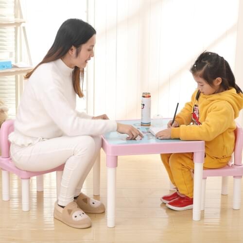 BAP-free Children Portable Mini Square Table 2 Chairs Furniture Set for Baby Kids Boy Girl Game Study Dinner Simple Installation