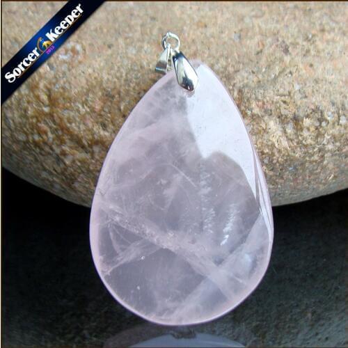 Real Natural Rose Pink Quartz Crystal Gem Stone Beads Pendant Necklace For Womens Jewelry Making Healing Minerals PS639