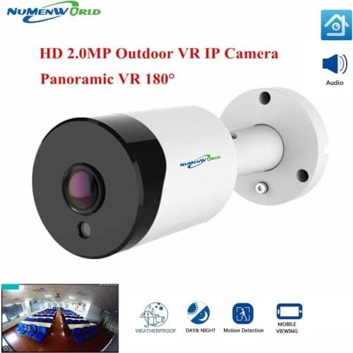 NuMenWorld VR 180 degree 2MP POE Security Camera Audio Outdoor Waterproof Video Surveillance IP Camera Motion Detection IR IPC