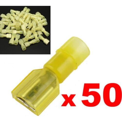 50pcs 12-10AWG Insulated Female Spade Crimp Connectors Terminals new