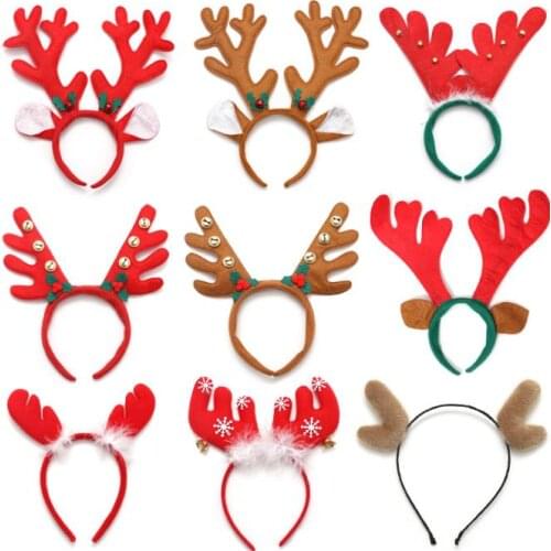 Reindeer Antlers Headband Christmas Easter Halloween Party DIY Women Kid Deer Ear Party Hairband Wedding Jewelry Gift SN3573
